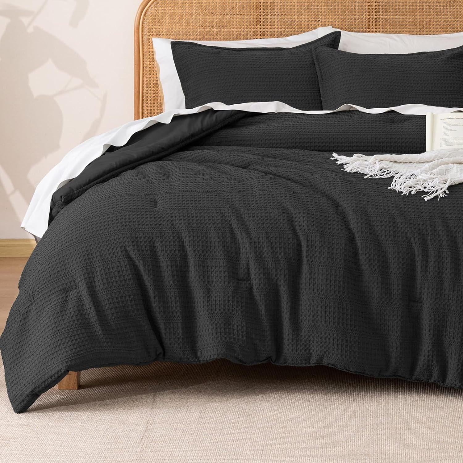 PHF Ultra-Soft Waffle Comforter Set Queen Size