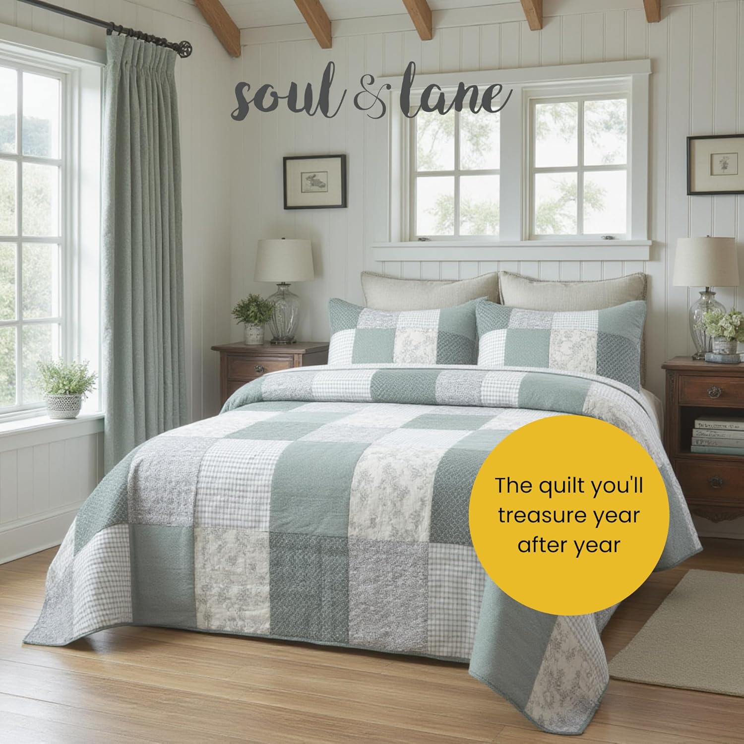 Soul Lane Memory Lane 3-Piece Cotton Quilt Set