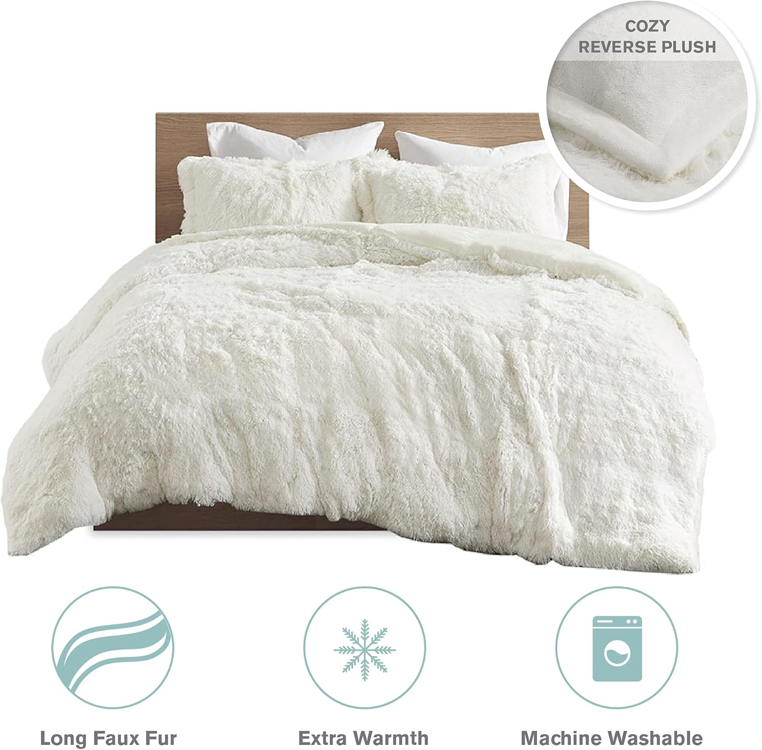 Intelligent Design Shaggy Faux Fur Duvet Cover Set