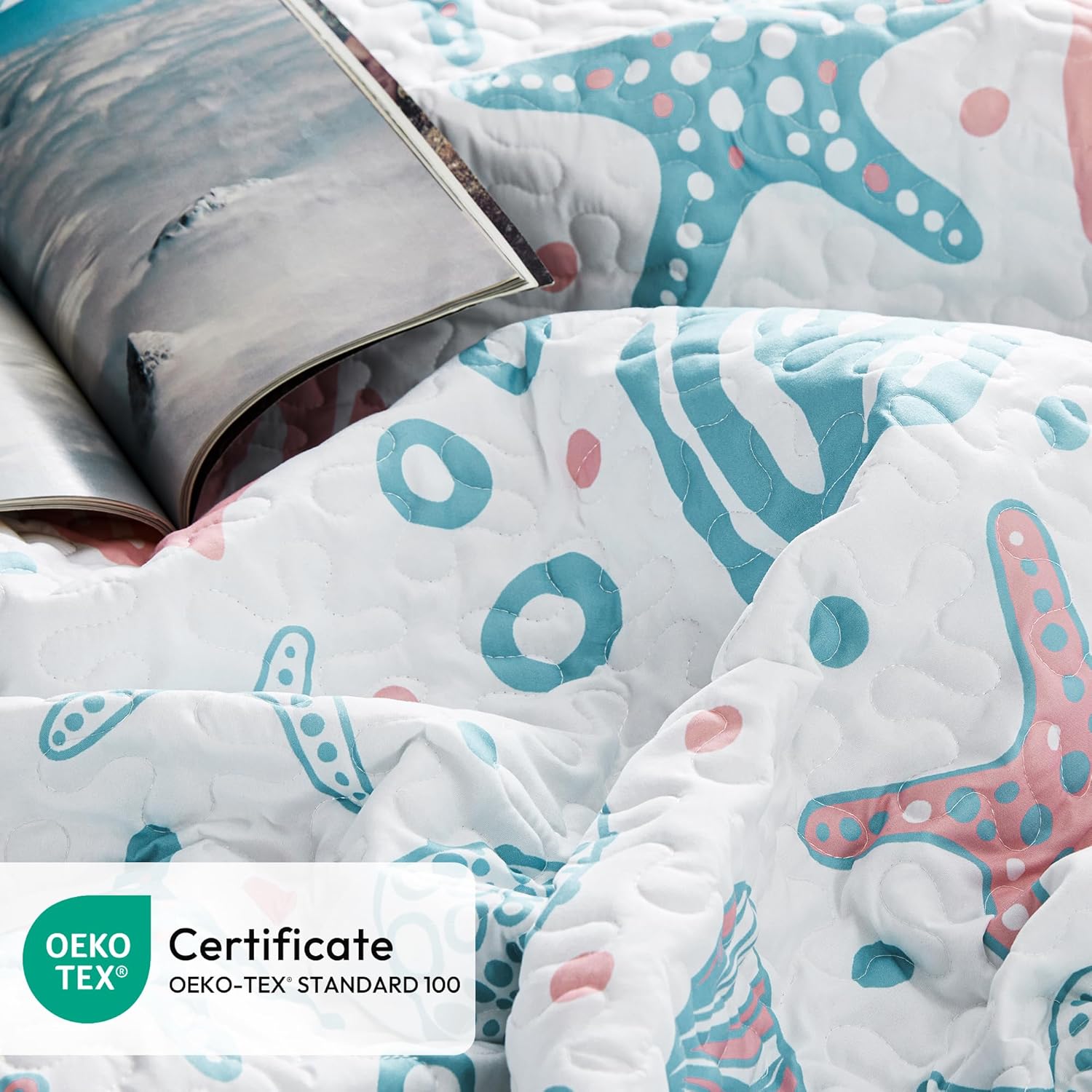 Loves Cabin Twin Quilt Bedding Set - Coastal Pink