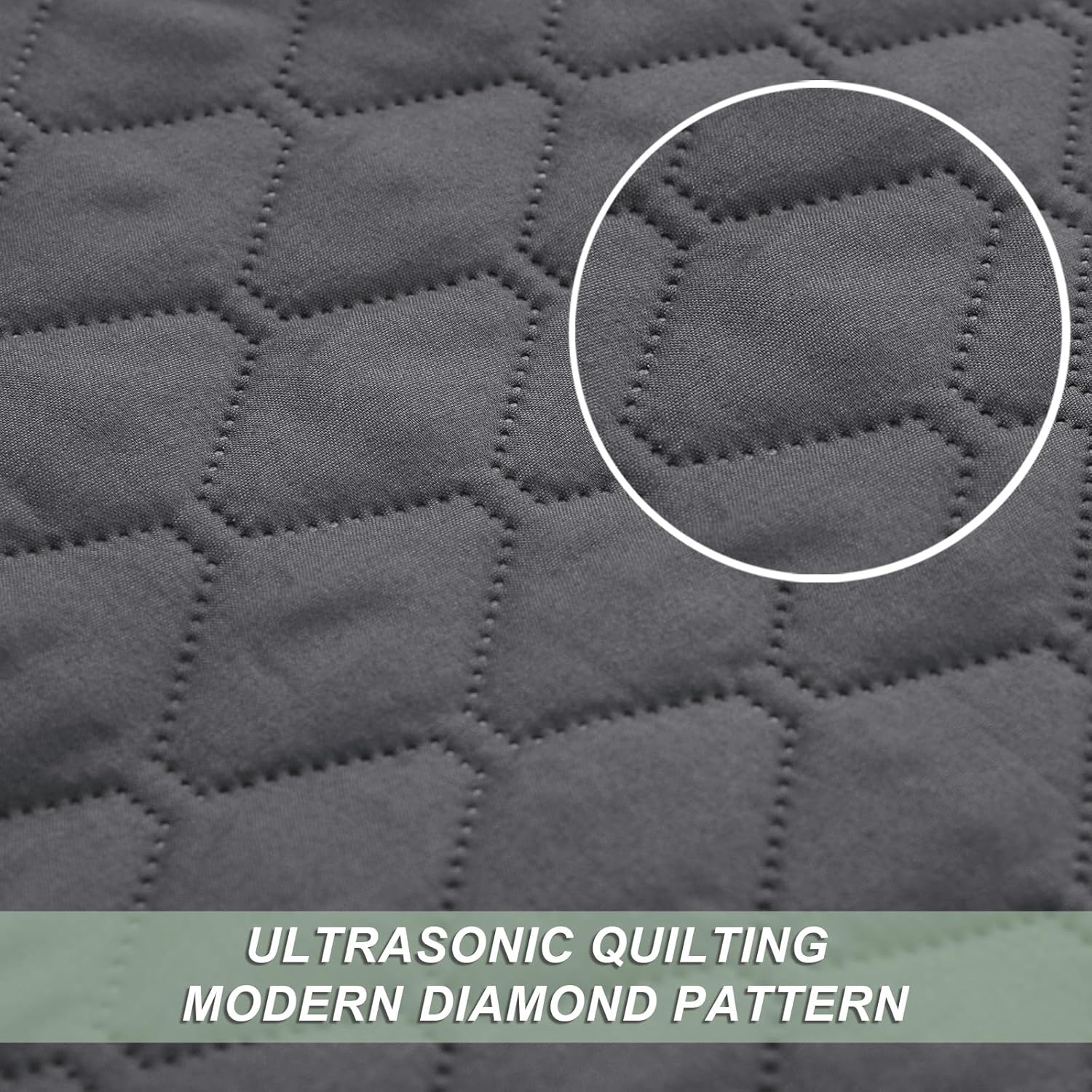 Exclusivo Mezcla Reversible Twin Quilt Set - Grey 68x88