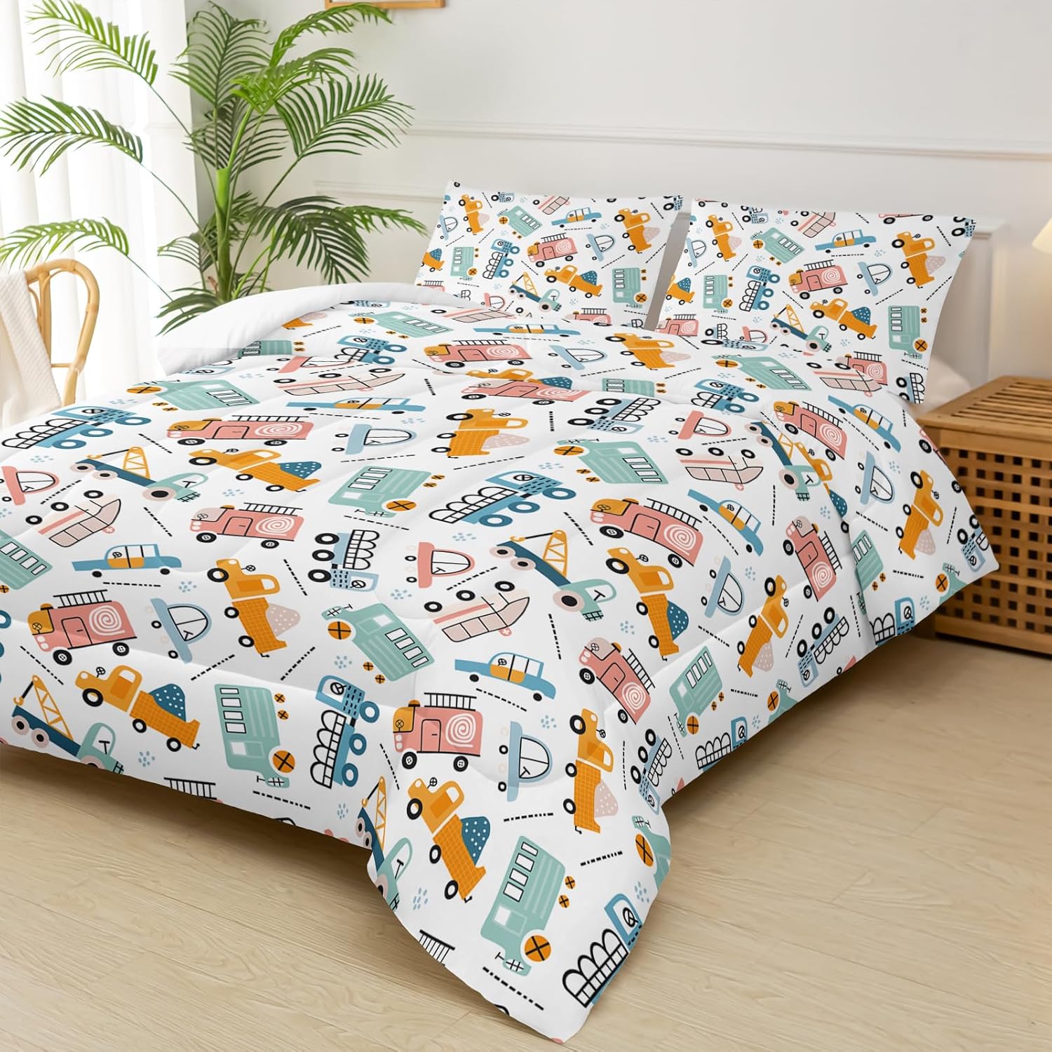 Truck Theme Comforter Set for Boys Full Size
