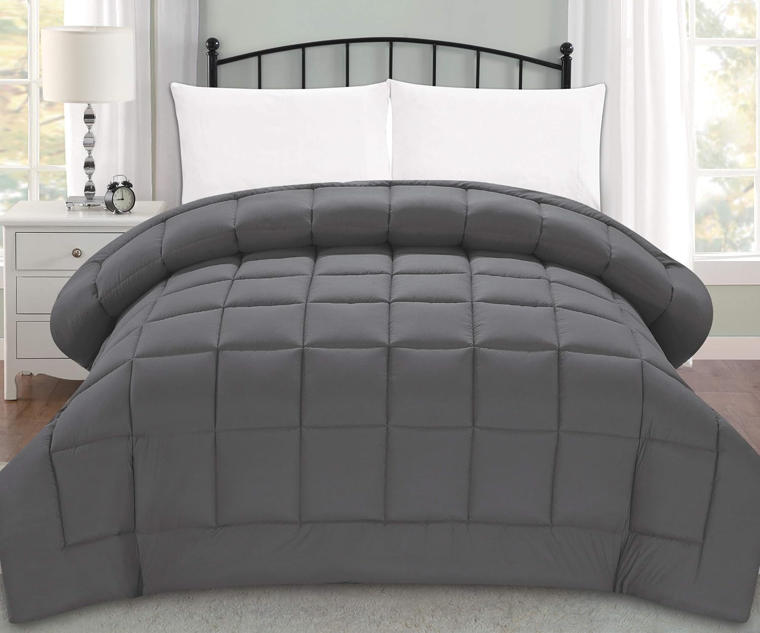 Elegant Comfort Luxury Super Soft Duvet Insert King Grey 1