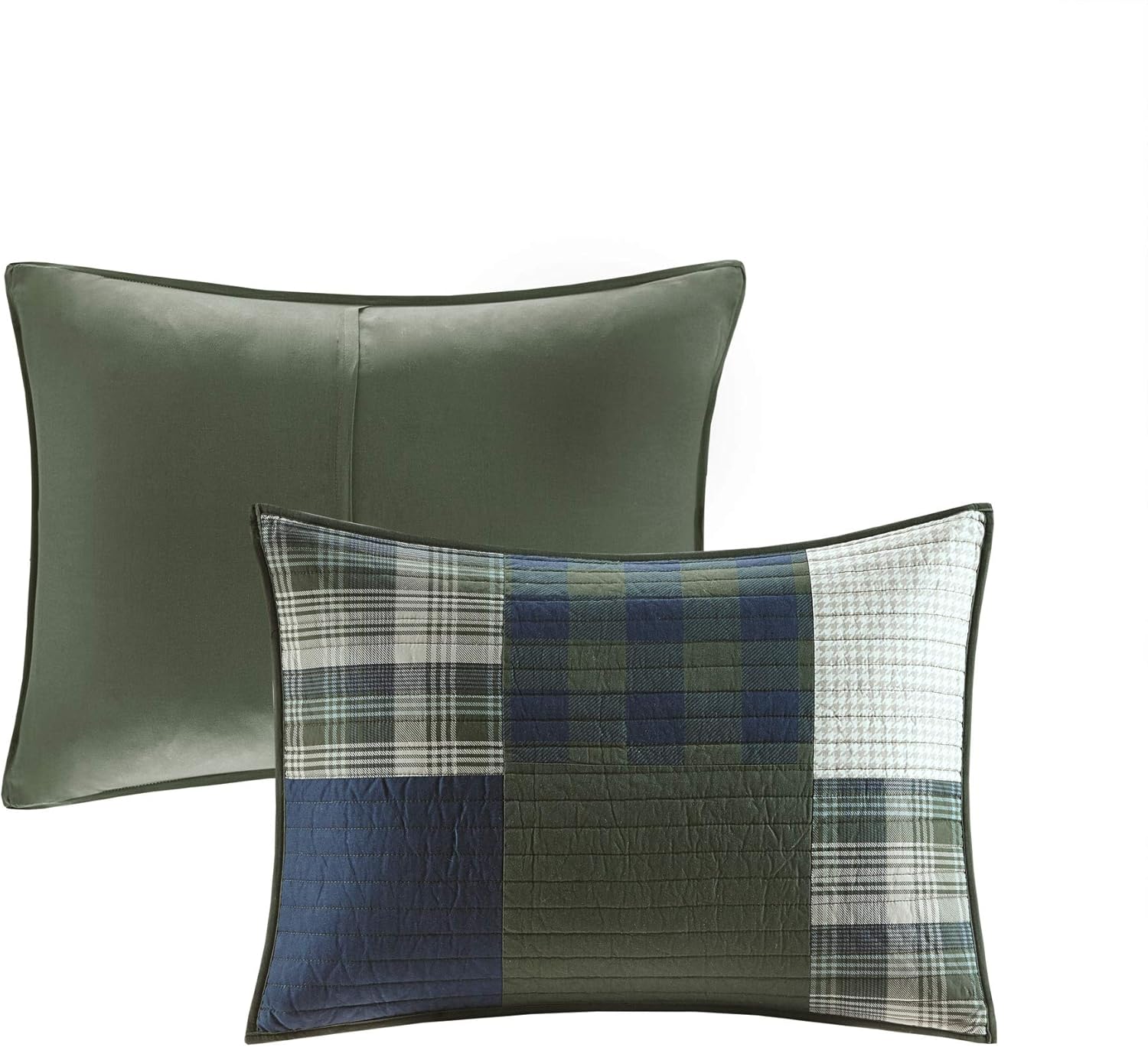 Woolrich Mill Creek Reversible Quilt Set - 3 Piece Plaid Green