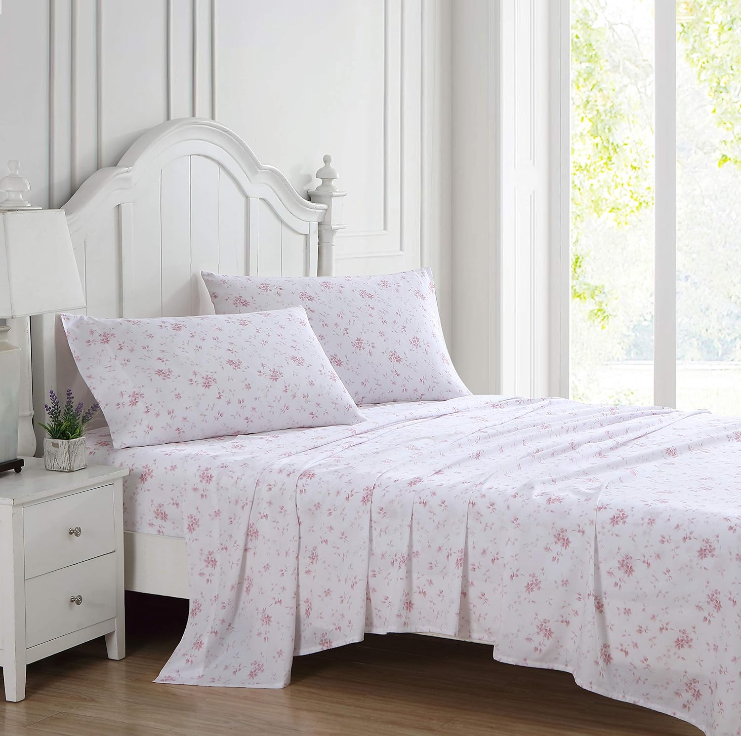 Laura Ashley Garden Muse Pink Queen Sheet Set 1