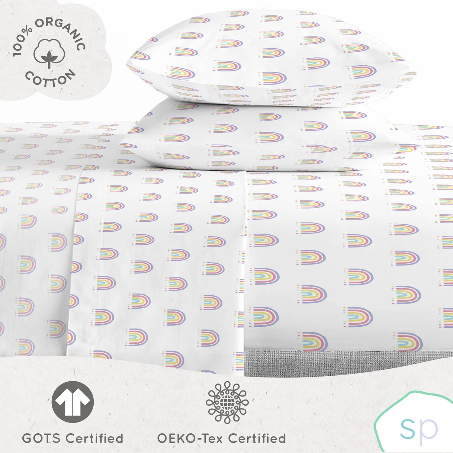 Saturday Park Doodle Rainbow Full Bed Set - 7 Piece
