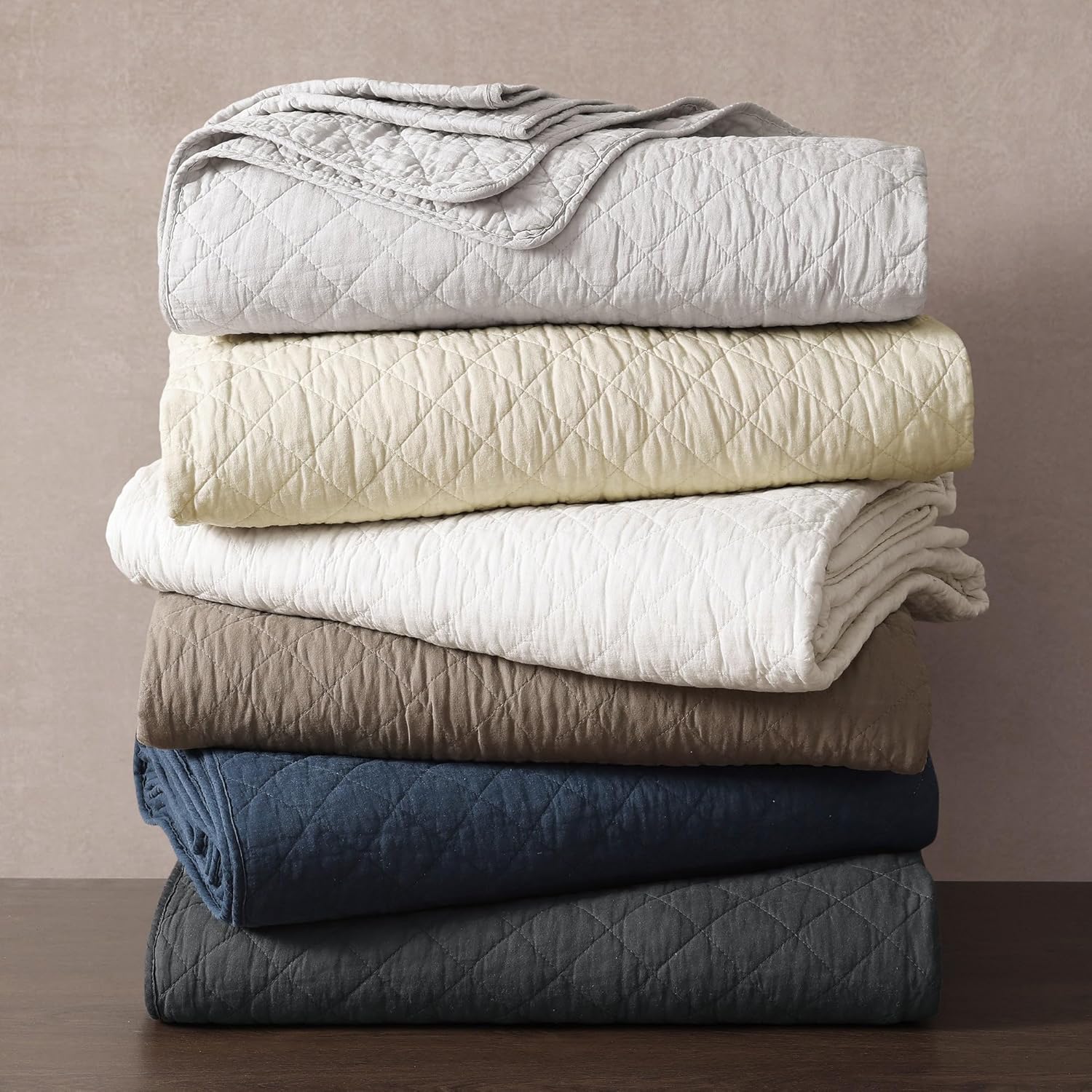 Indigo Hill 3-Piece King Quilt Set - Charcoal Cotton Shabby Chic