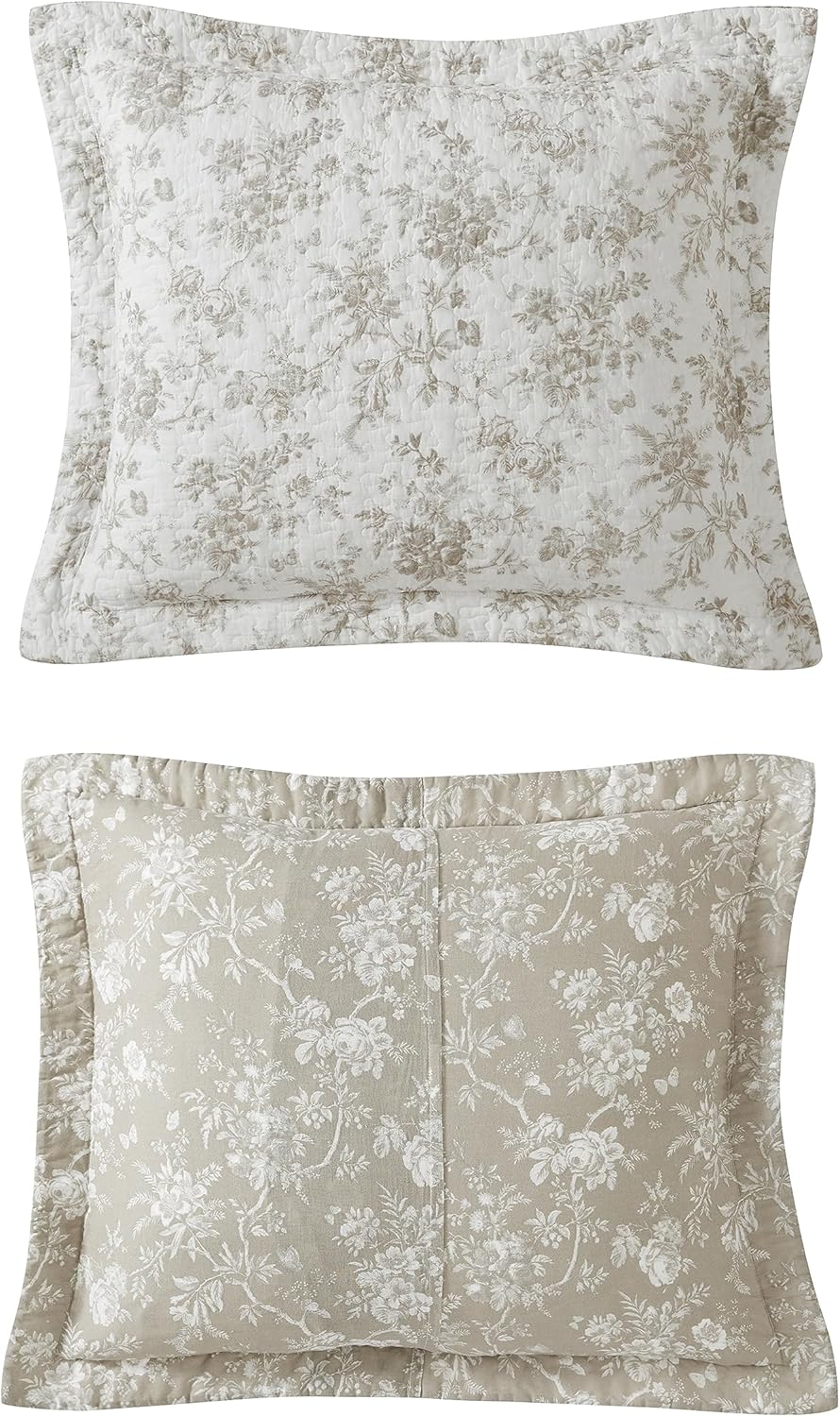 Laura Ashley King Quilt Set - Walled Garden Brown