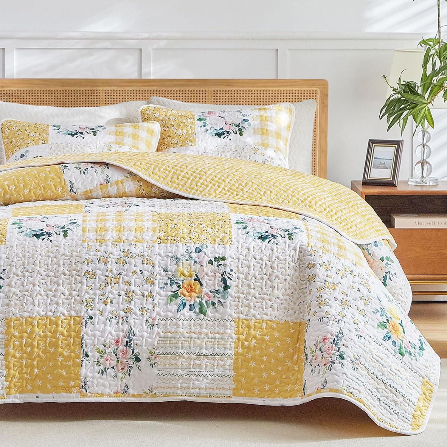 Joyreap 3-Piece Patchwork Quilt Set for California King