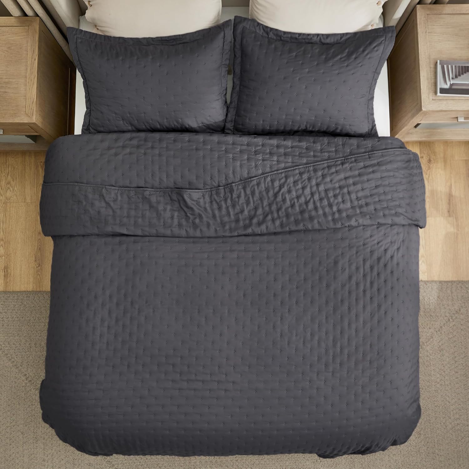 Bedsure King Quilt Set - Ultra Soft All-Season 106x96 Inch