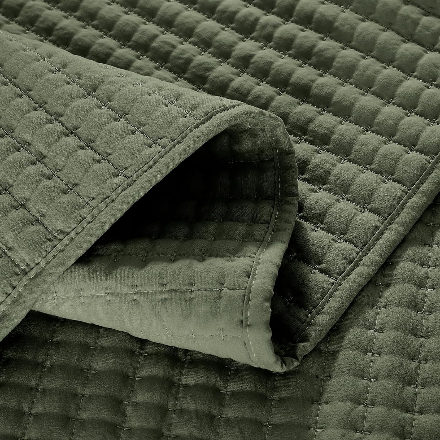 WRENSONGE King Quilt Set - 3 Piece Olive Green Bedding