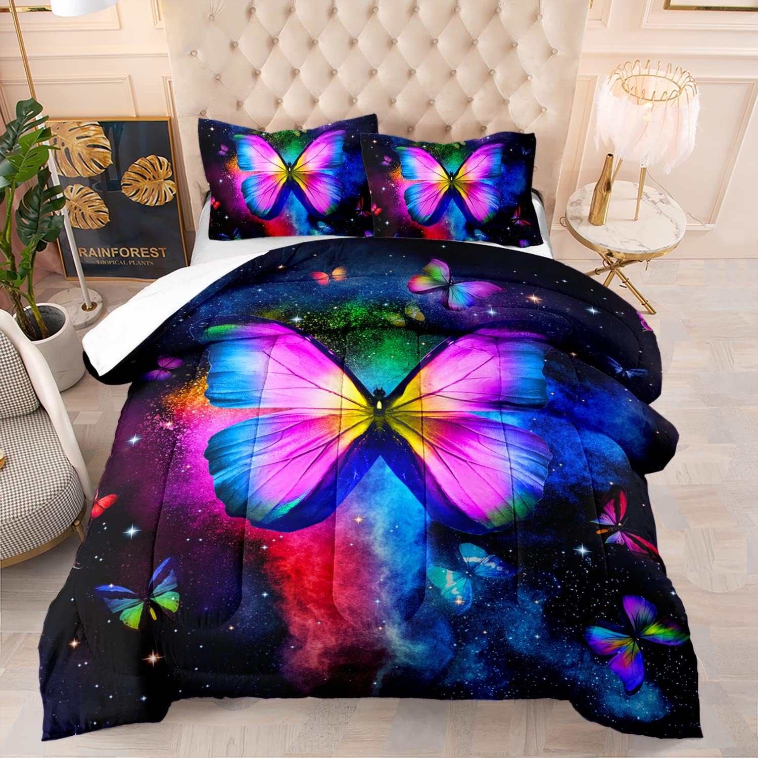 Galaxy Butterfly Comforter Set Full Size 1