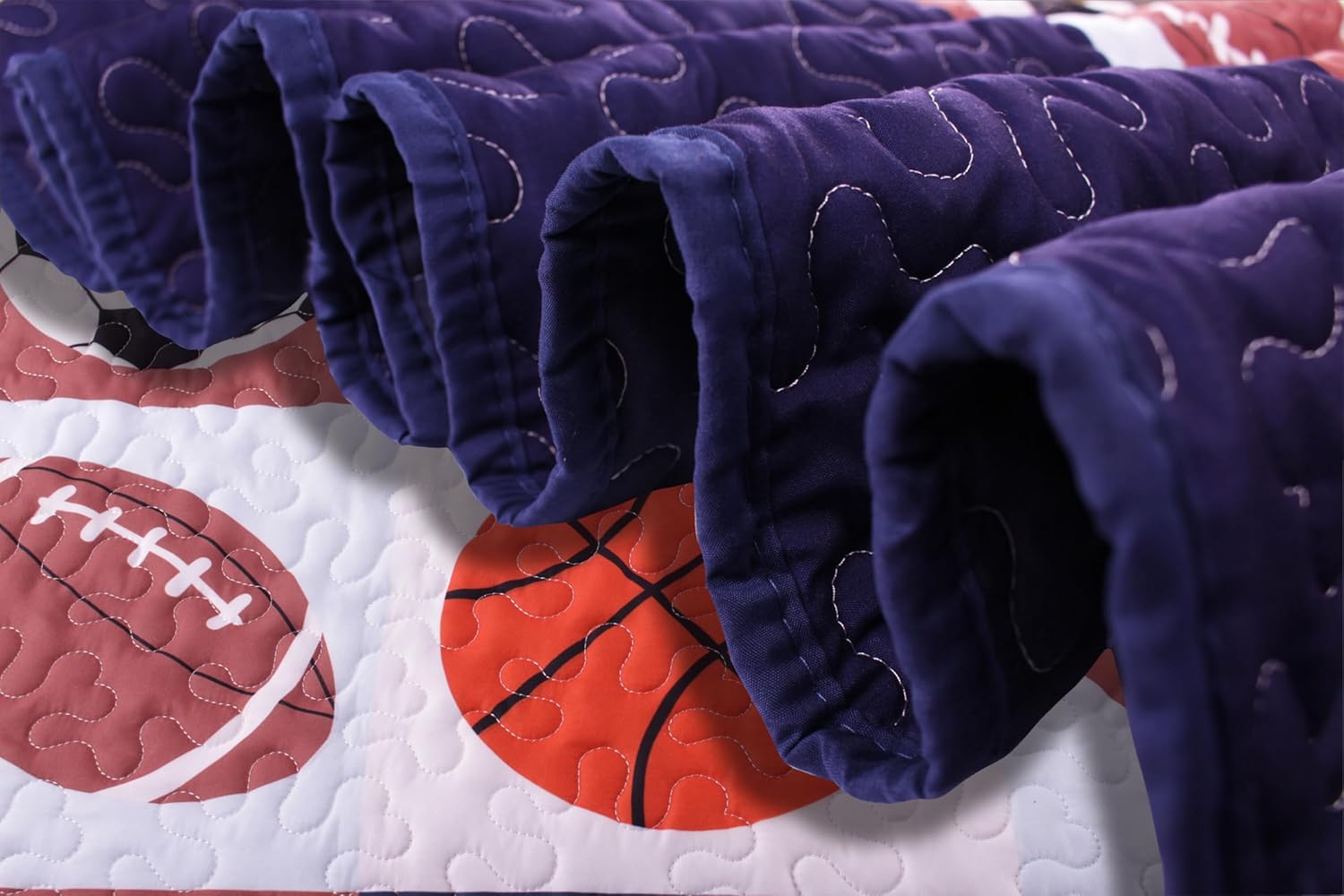 Golden Linens 3 Piece Full Size Quilt Set Kids Sports