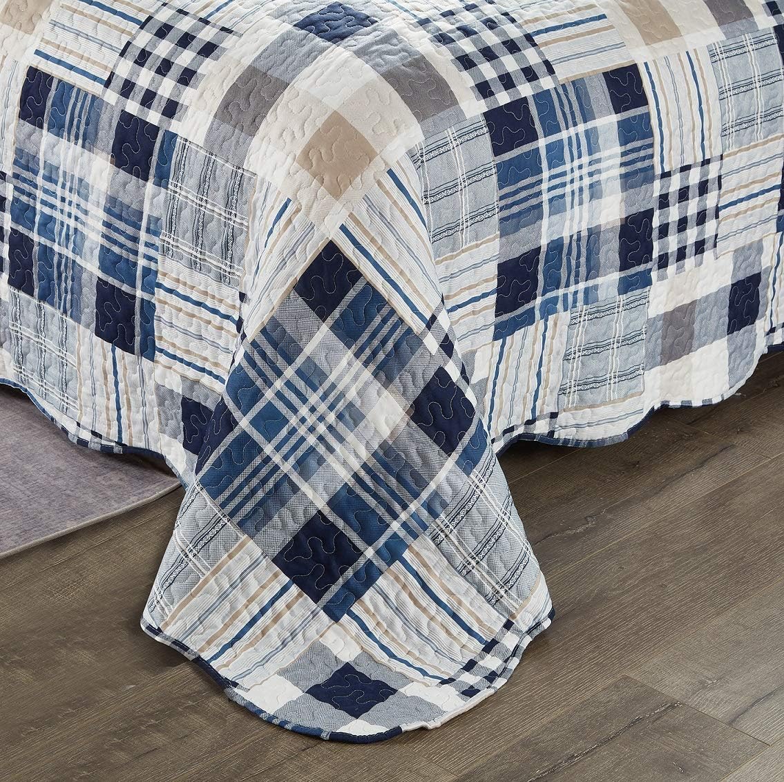 Brilliant Sunshine Plaid Stripe Quilt Set TwinTwin XL 2-Piece