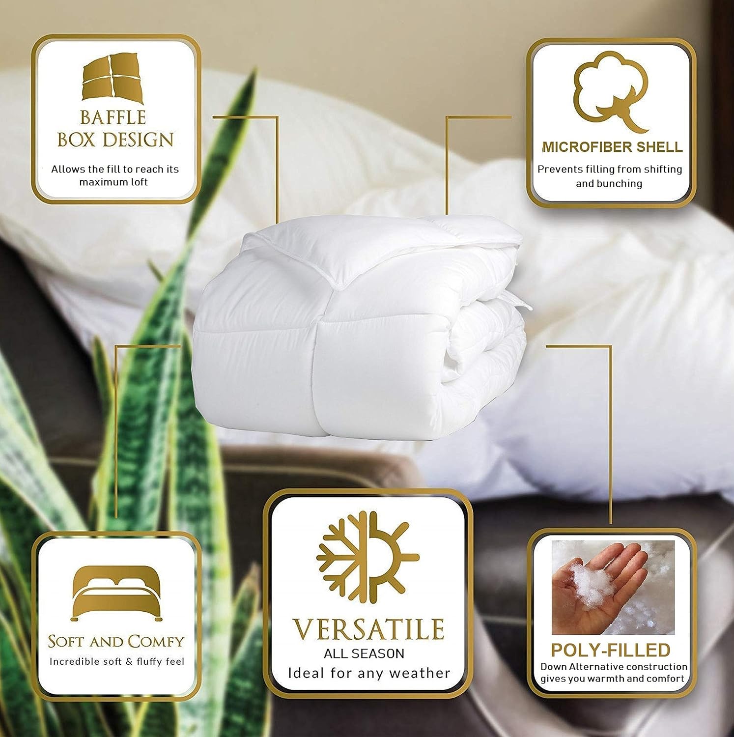Elegant Comfort Luxury Super Soft Duvet Insert King Grey 1