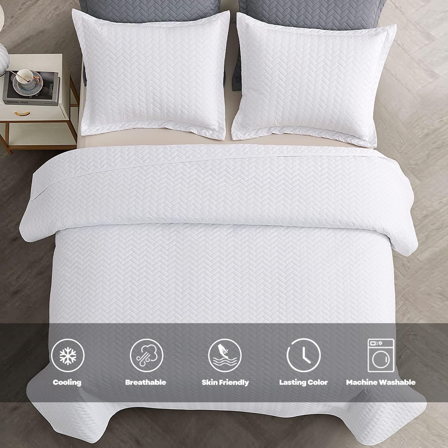 MapleStone White Quilt Set King Size 1