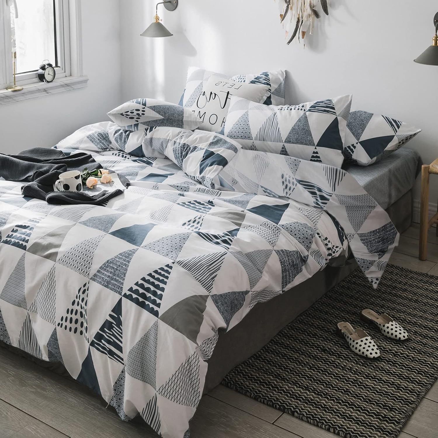 HighBuy Dark Blue Triangle Comforter Set