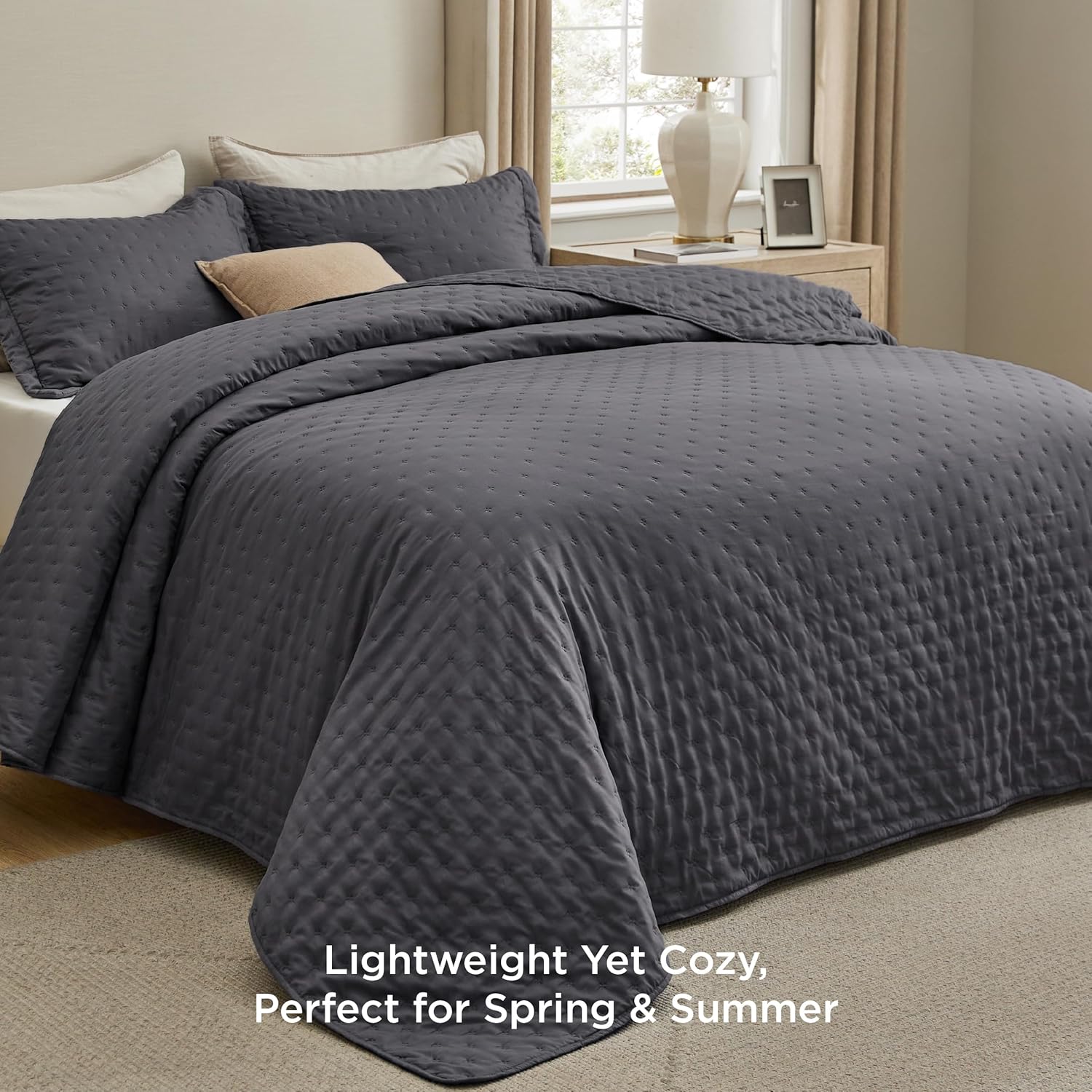 Bedsure King Quilt Set - Ultra Soft All-Season 106x96 Inch