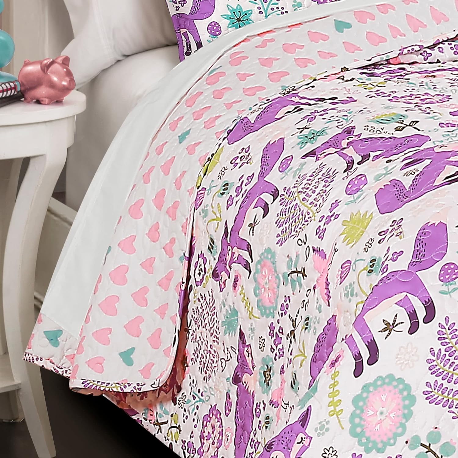 Lush Decor Pixie Fox Reversible Quilt Set - 3 Piece Twin