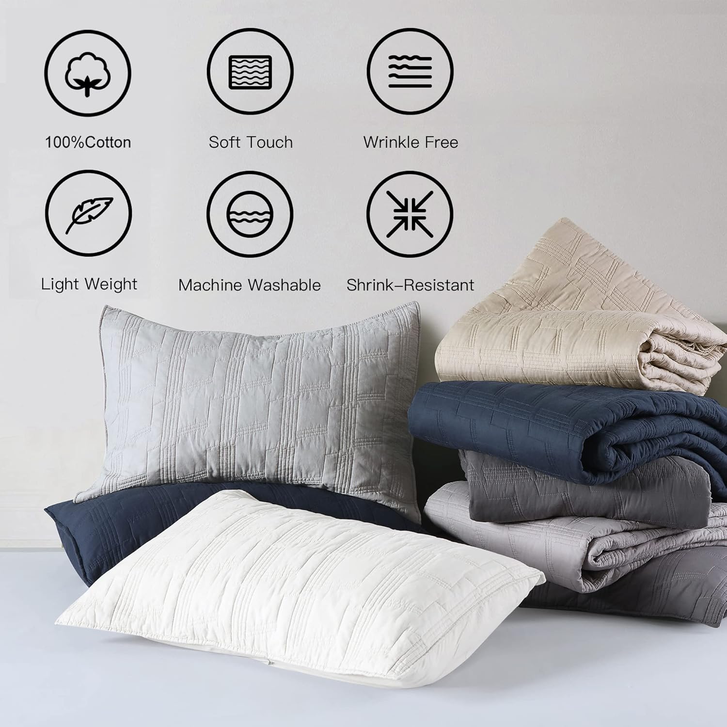 HORIMOTE HOME 100 Cotton King Size Quilt Set 3-Piece