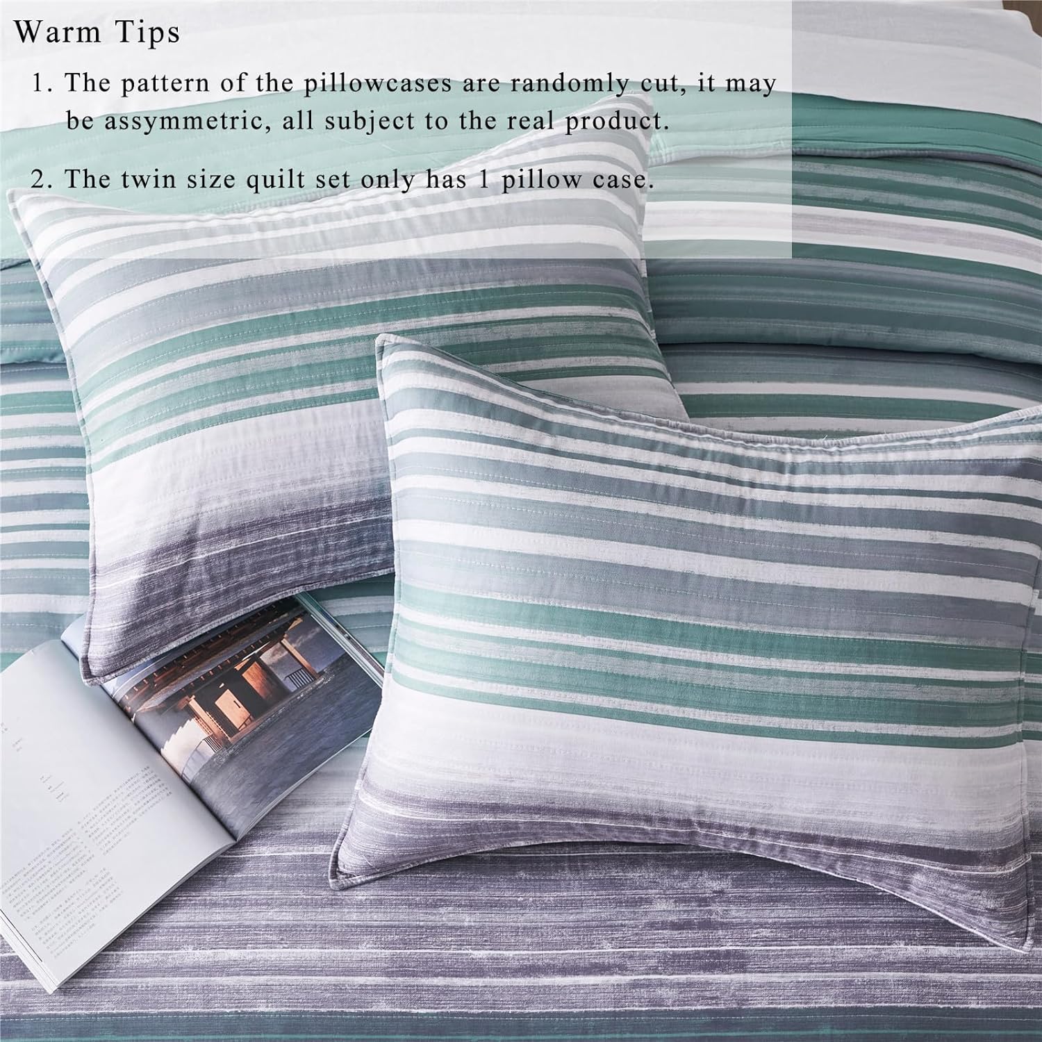 KAKIJUMN Quilt Set Full Queen 2-Piece Bedspread Coverlet with Pillow Sham