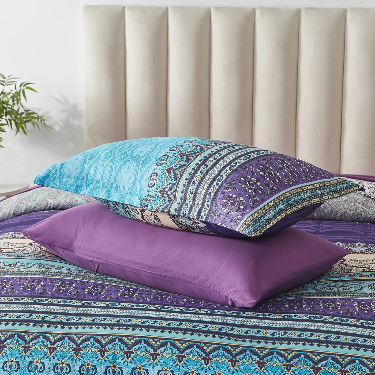 Cottolester Bohemian Striped 8-Piece Bed Set Queen Size