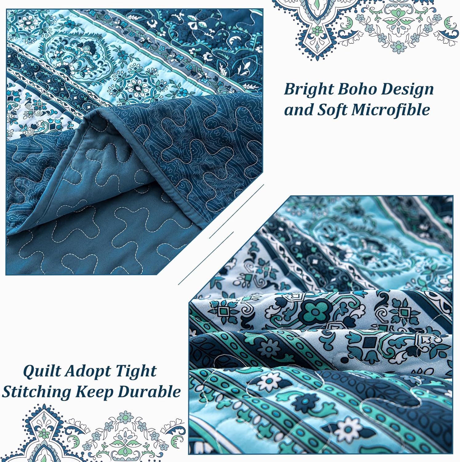 WONGS BEDDING Boho King Quilt Set
