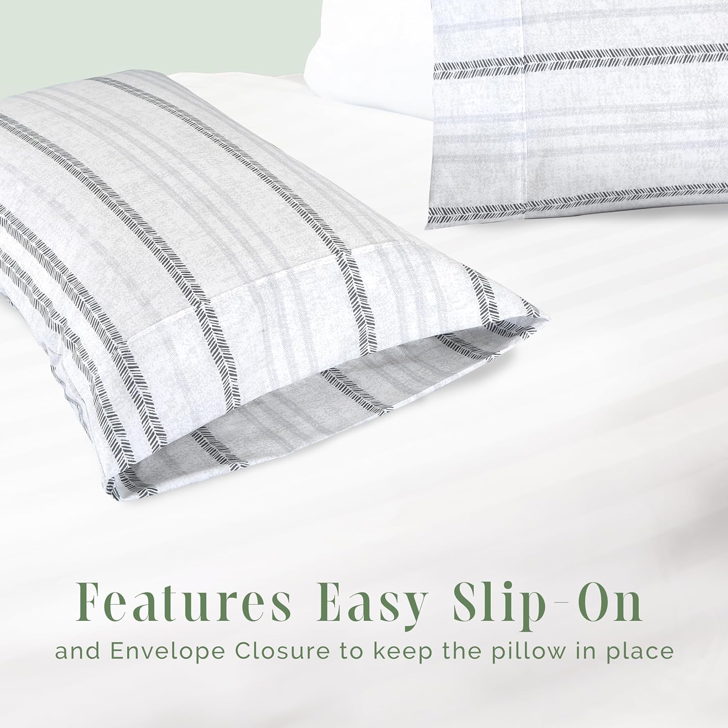Elegant Comfort Ultra Soft Striped Pillowcases Set of 2 1