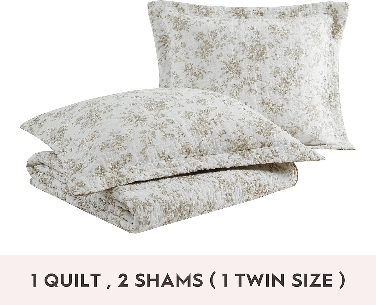 Laura Ashley King Quilt Set - Walled Garden Brown