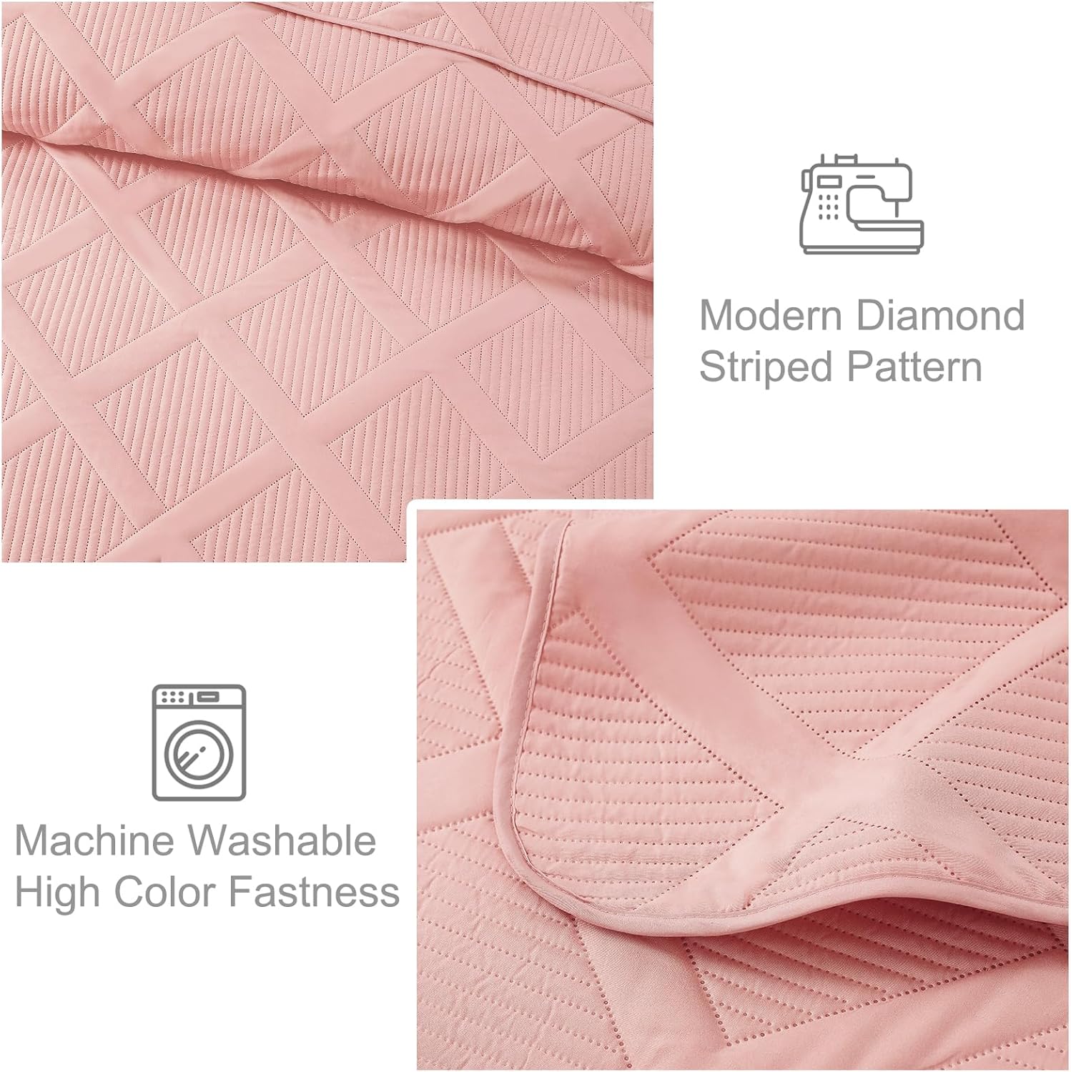 Exclusivo Mezcla Twin Quilt Set Modern Striped