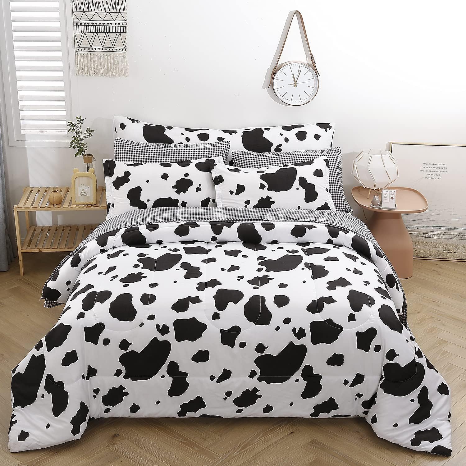 SUCSES King Size Cow Comforter Set 8 Pieces