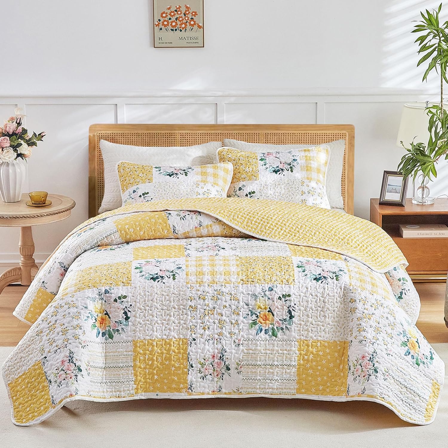 Joyreap 3-Piece Patchwork Quilt Set for California King