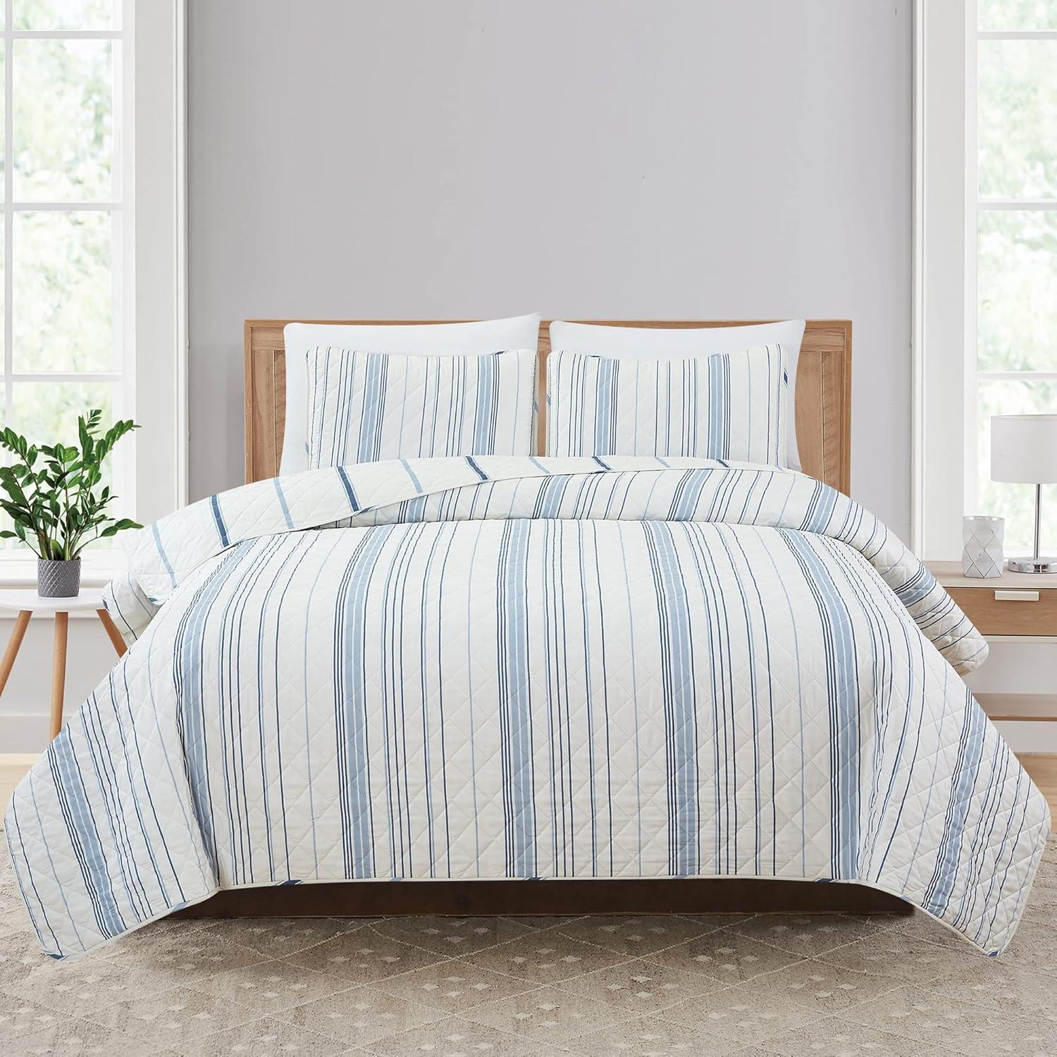 Market Place 2 Piece Reversible Quilt Set with Sham
