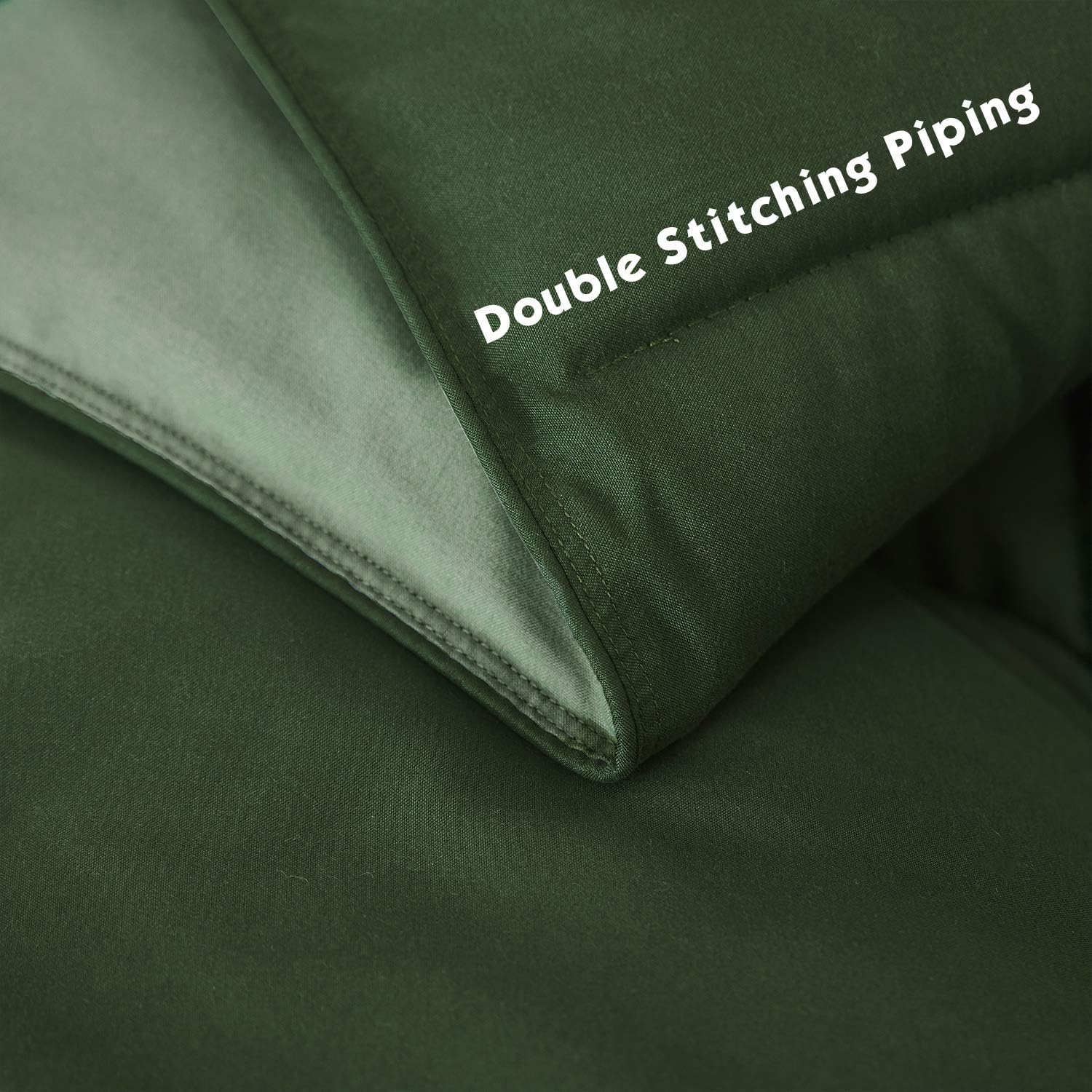 HIG 3pc Green Queen Comforter Set - Reversible Down Alternative Breathable Soft Fluffy