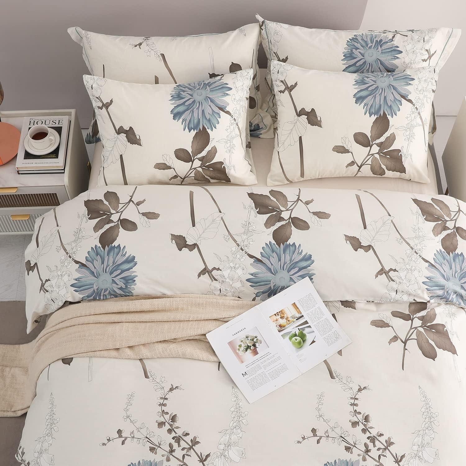 SLEEPBELLA Queen Comforter Set 3Pcs Botanical Design