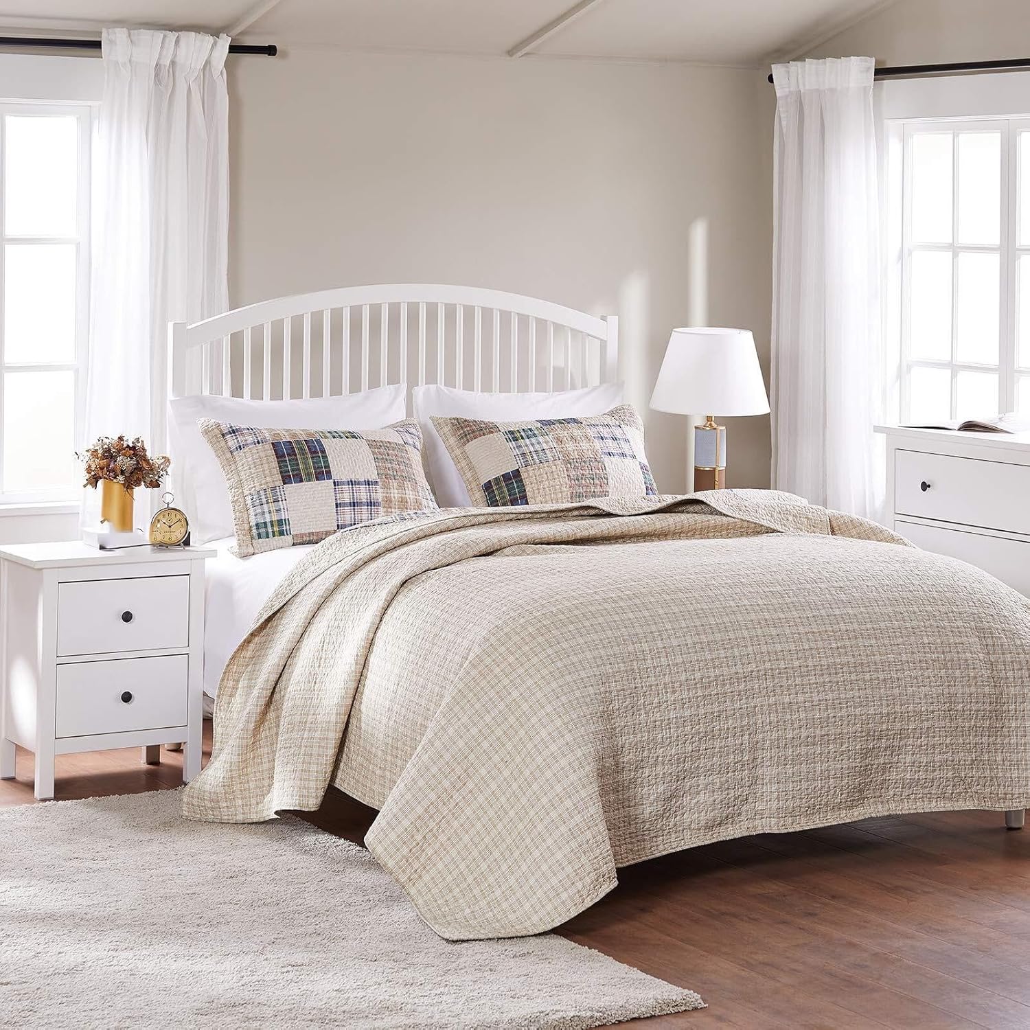 Taozhiyuan Cotton Quilted Bedspread Set 3-Piece Jumbo King 1