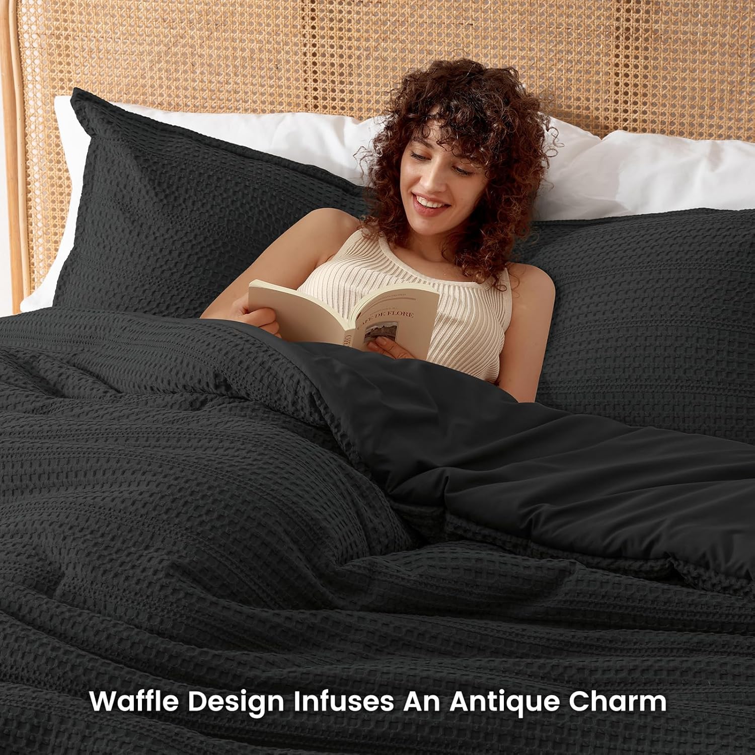 PHF Ultra-Soft Waffle Comforter Set Queen Size