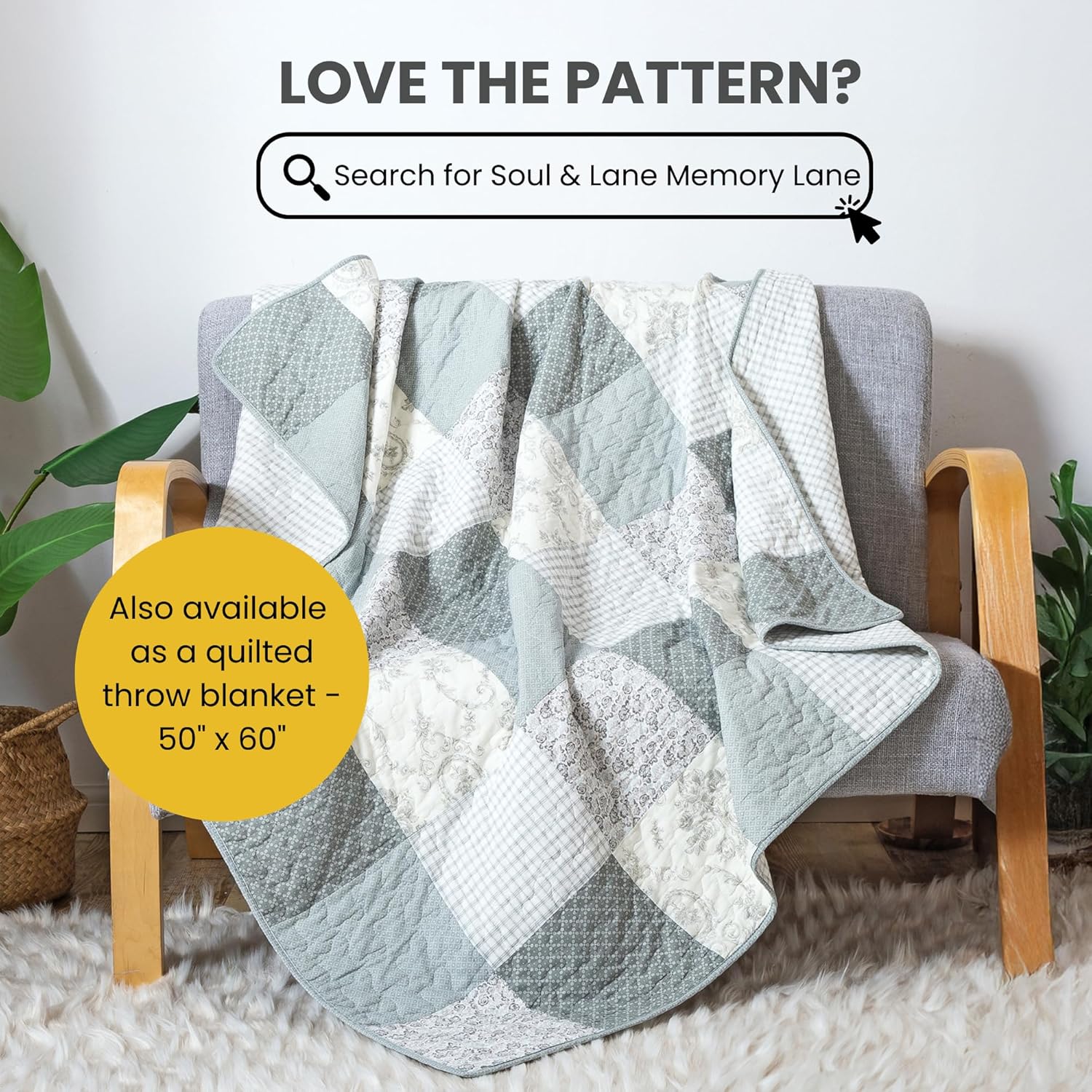 Soul Lane Memory Lane 3-Piece Cotton Quilt Set