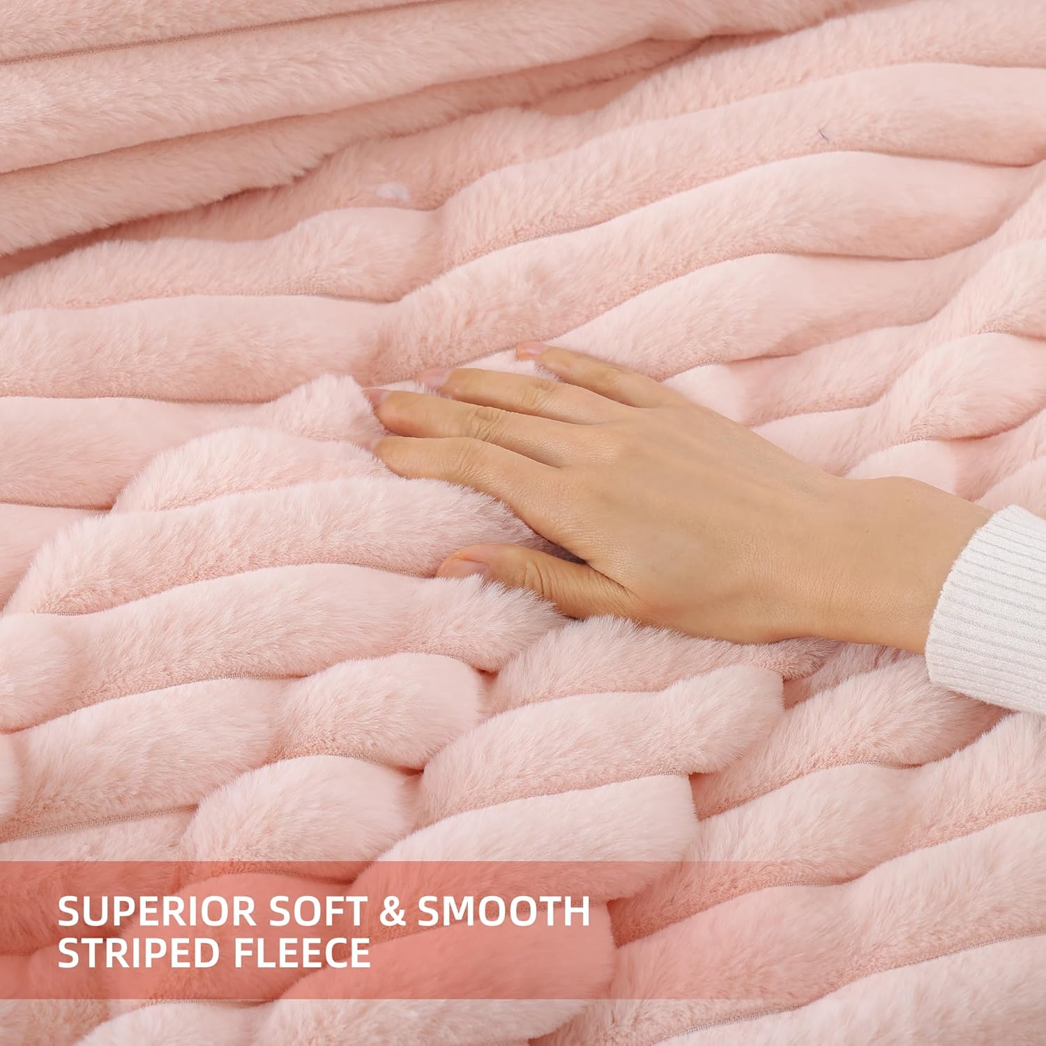 Smoofy Fluffy 3-Piece Comforter Set - Blush Pink Faux Fur