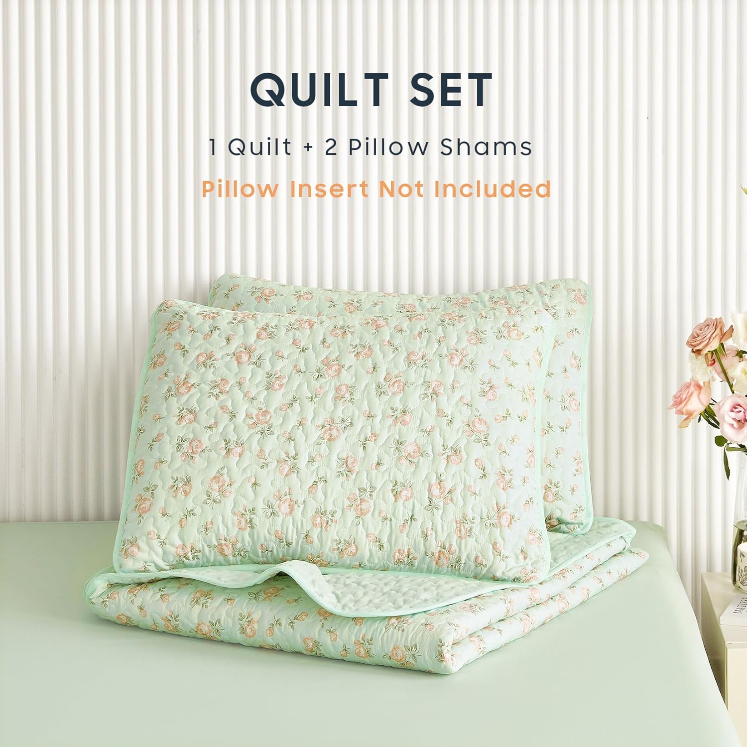 Wake In Cloud Floral Quilt Set 3-Piece QueenFull