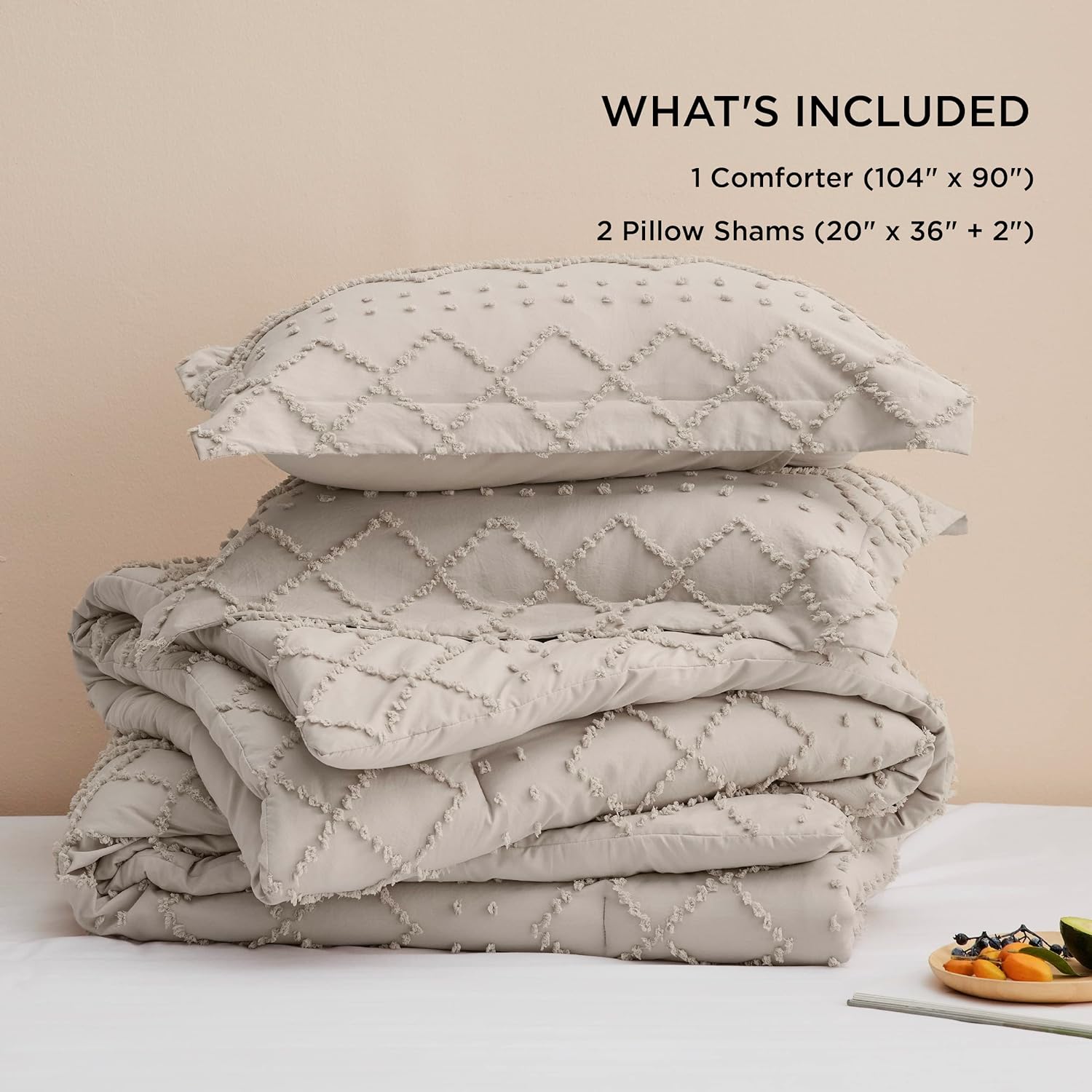 Bedsure King Comforter Set - Boho Tufted Shabby Chic Bedding for Kids