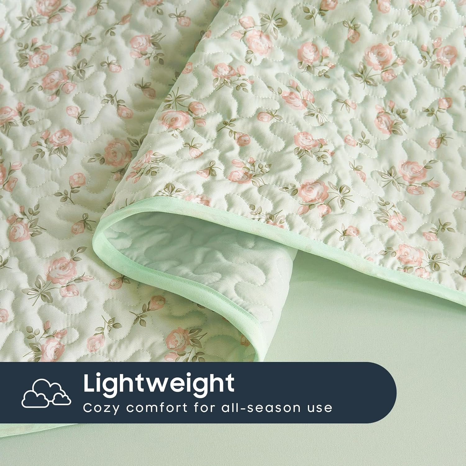 Wake In Cloud Floral Quilt Set 3-Piece QueenFull
