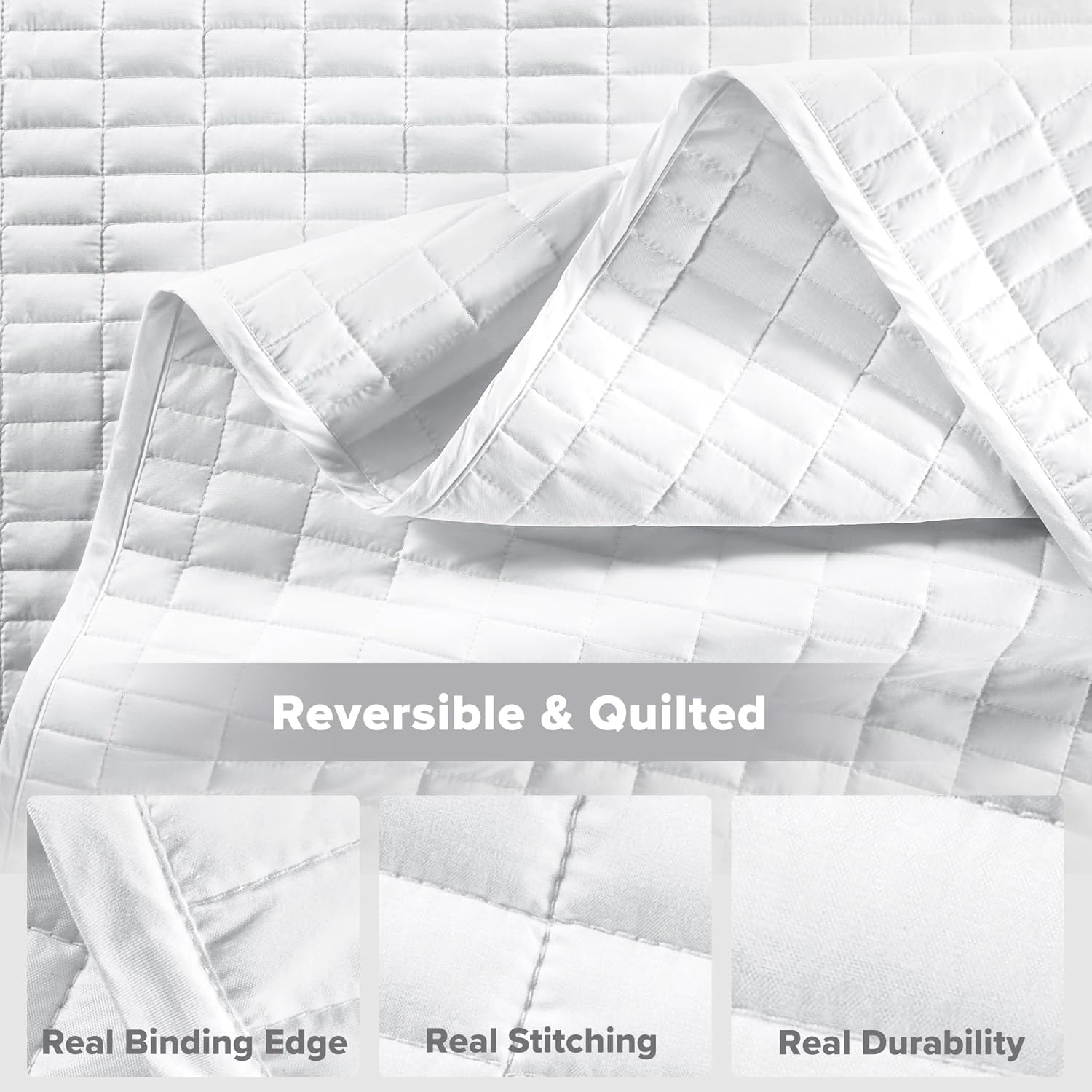 Comfort Spaces Kienna Quilt Set - Lightweight Soft Double Sided Summer Blanket