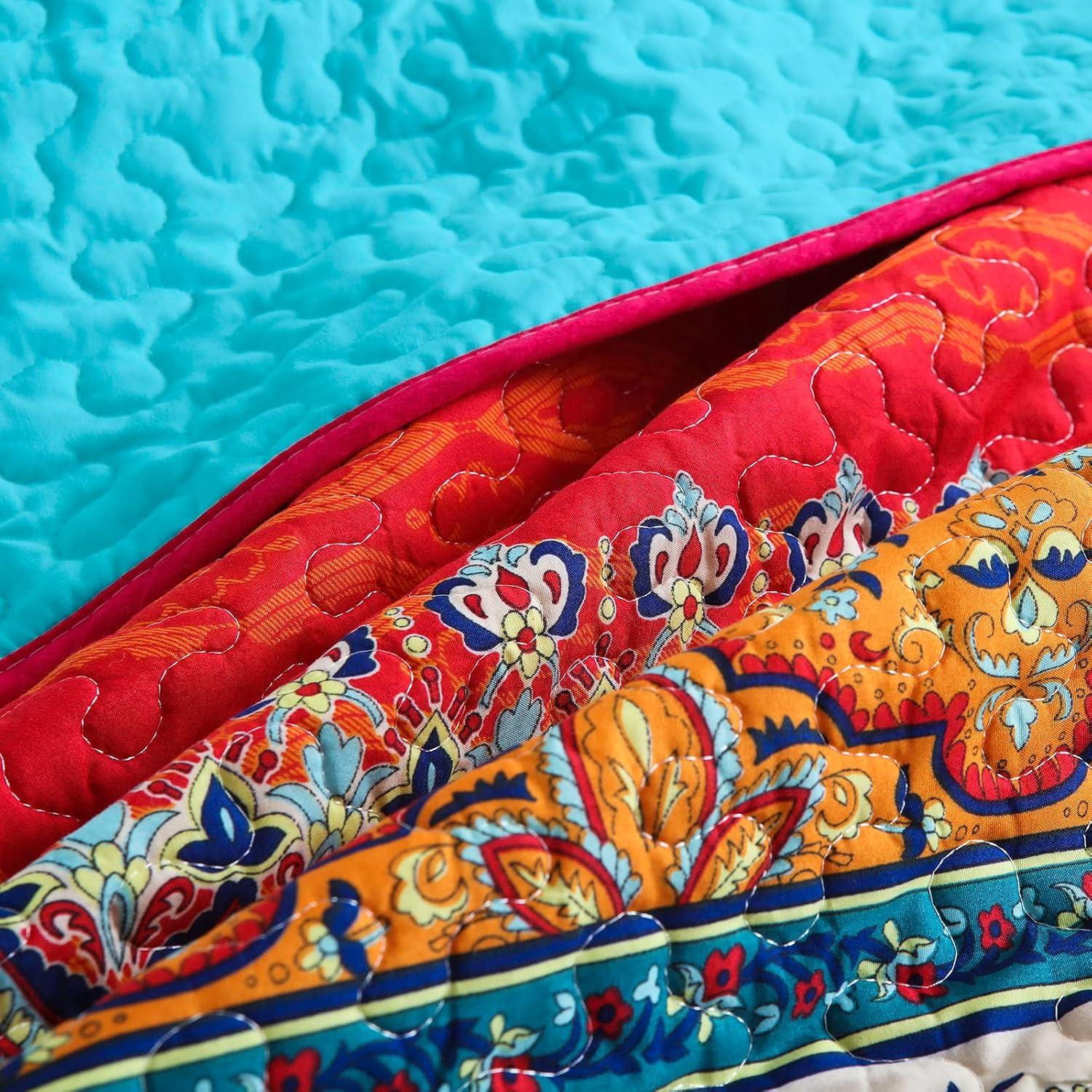 WONGS BEDDING Boho Quilt Set Queen Size