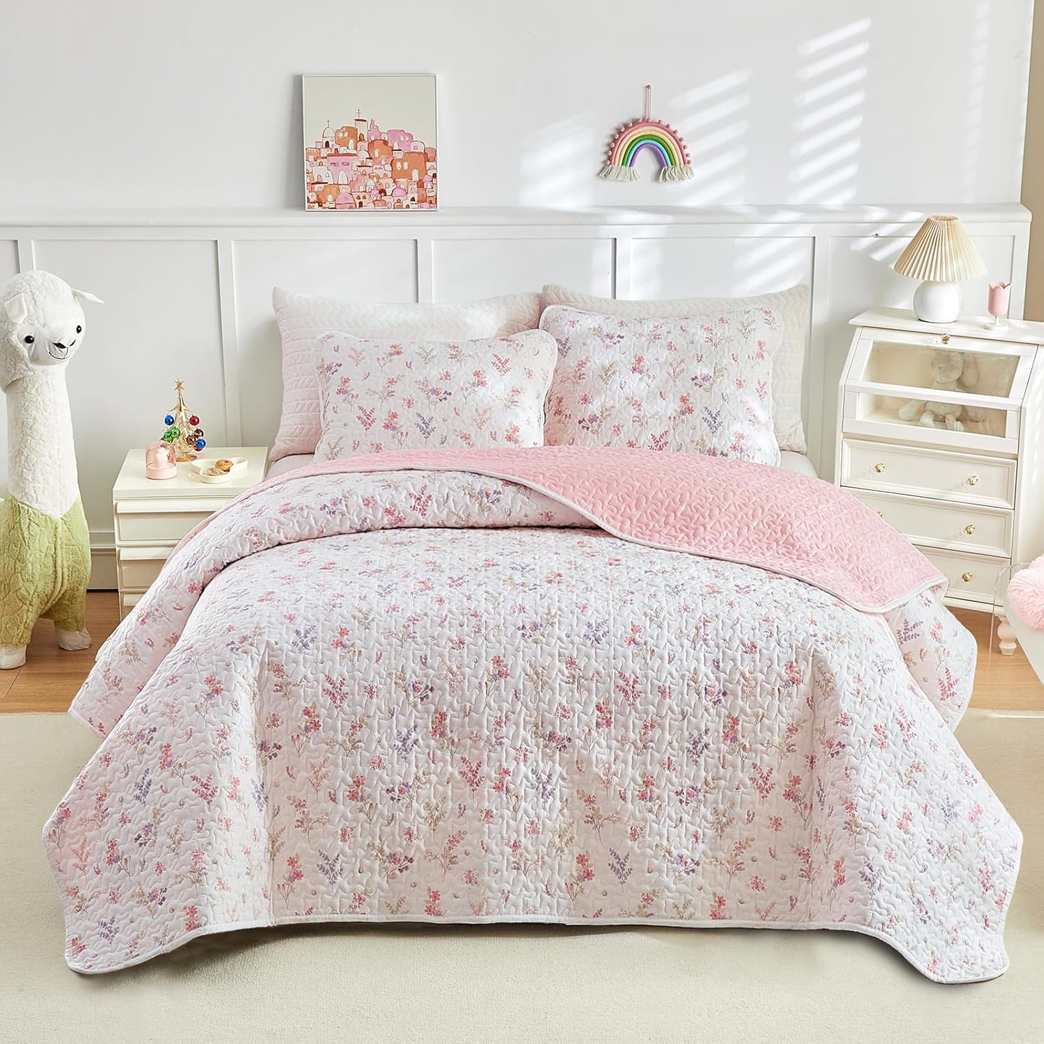 Joyreap 2Pc Cotton Quilt Set for Girls