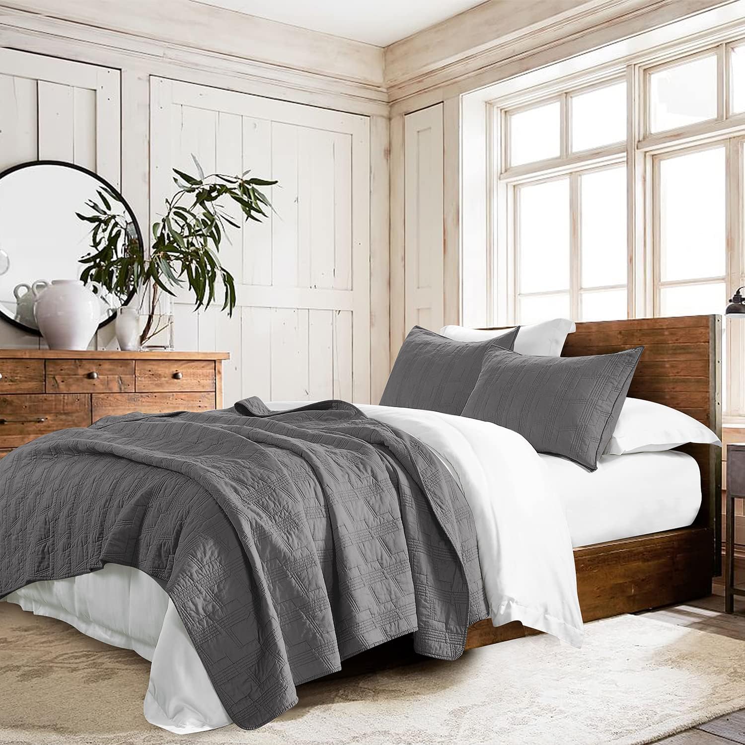 HORIMOTE HOME 100 Cotton King Size Quilt Set with 2 Shams