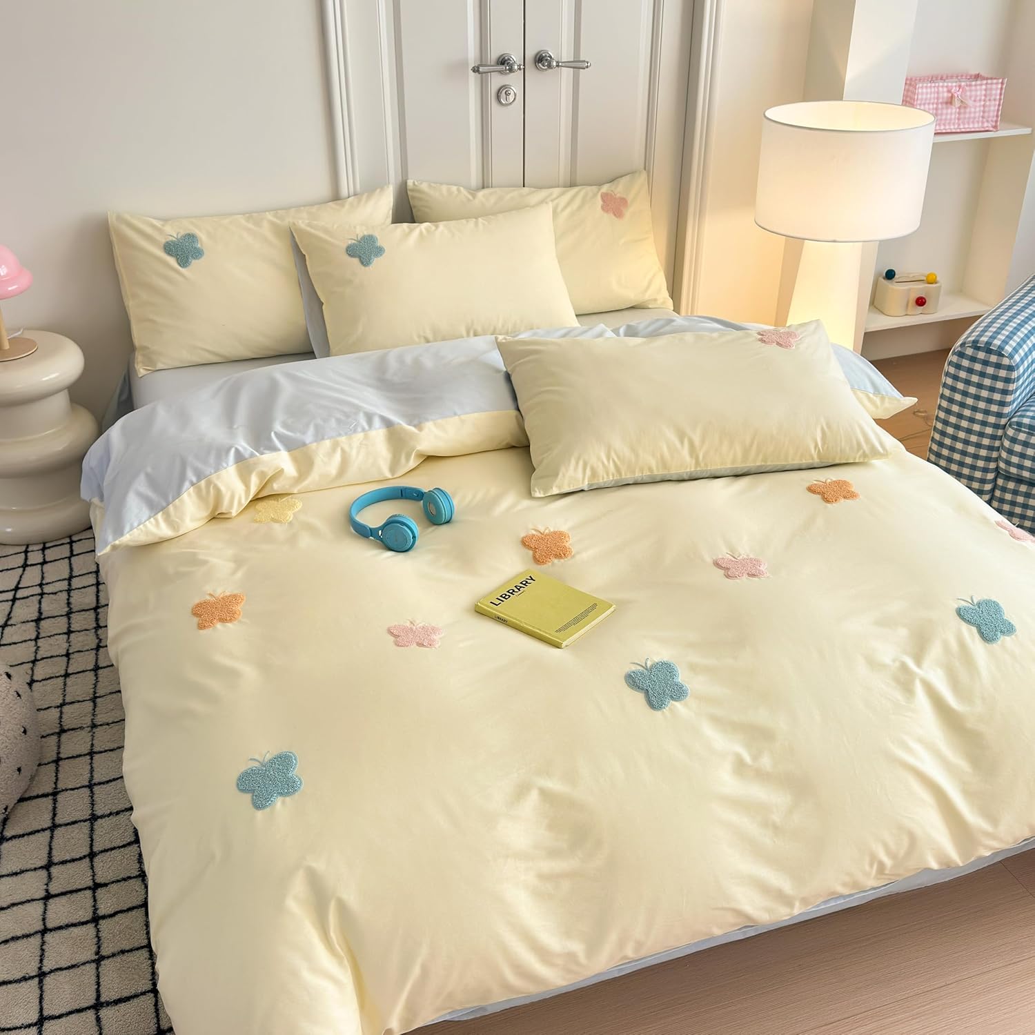 MorroMorn Fluffy Chenille Duvet Cover Set Queen Size