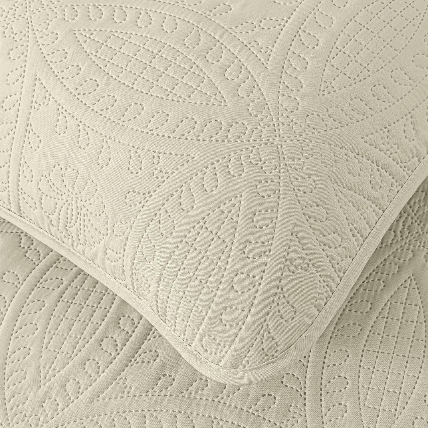 Chezmoi Austin 3-Piece Oversized Bedspread Set Queen Ivory