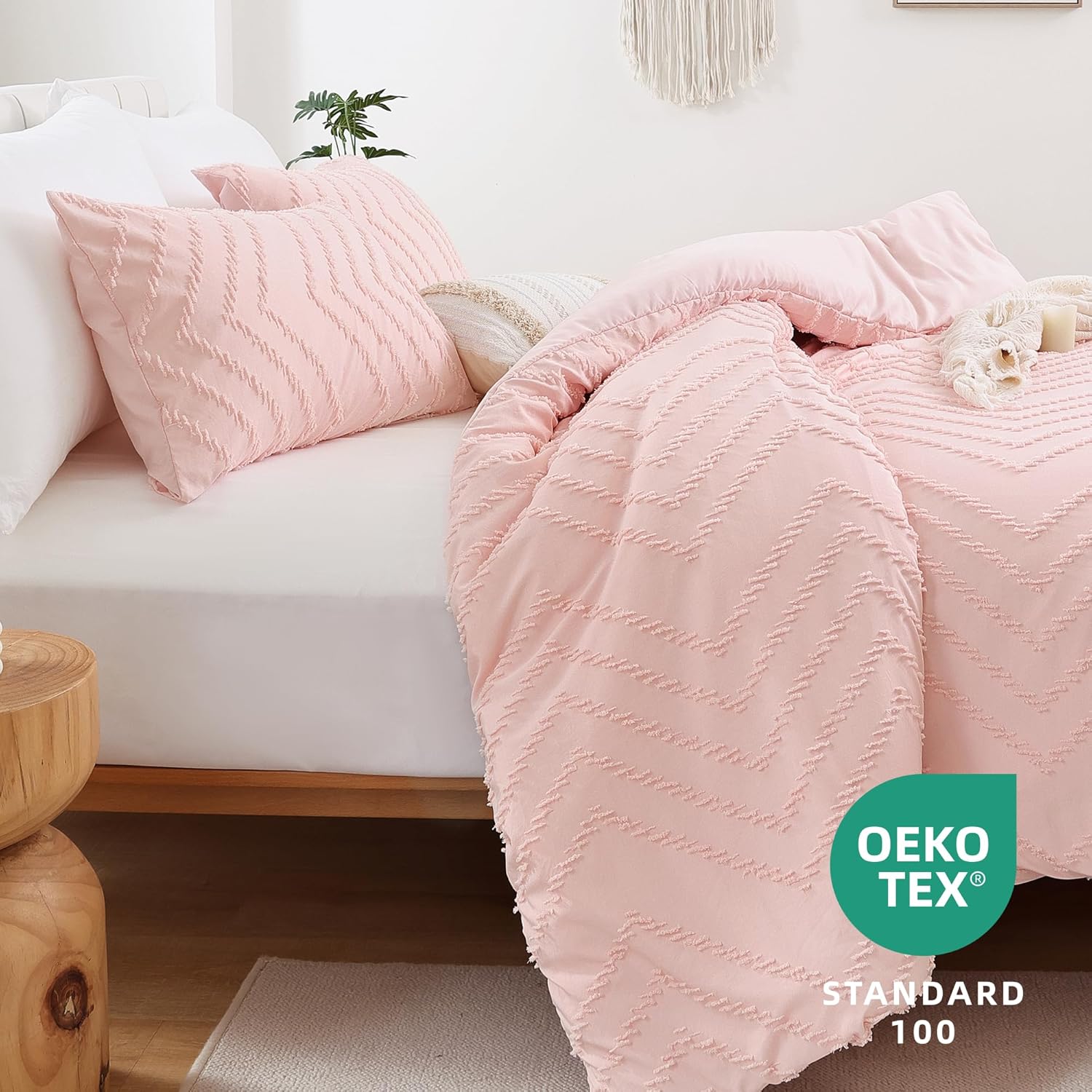 YIRDDEO Pink Full Comforter Set 3Pcs 1