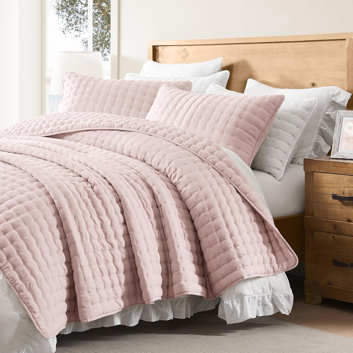 WDCOZY Cal King Quilt Set with Pillow Shams 3 Piece 118x106 Inches